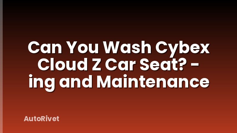 Can You Wash Cybex Cloud Z Car Seat? - ing and Maintenance