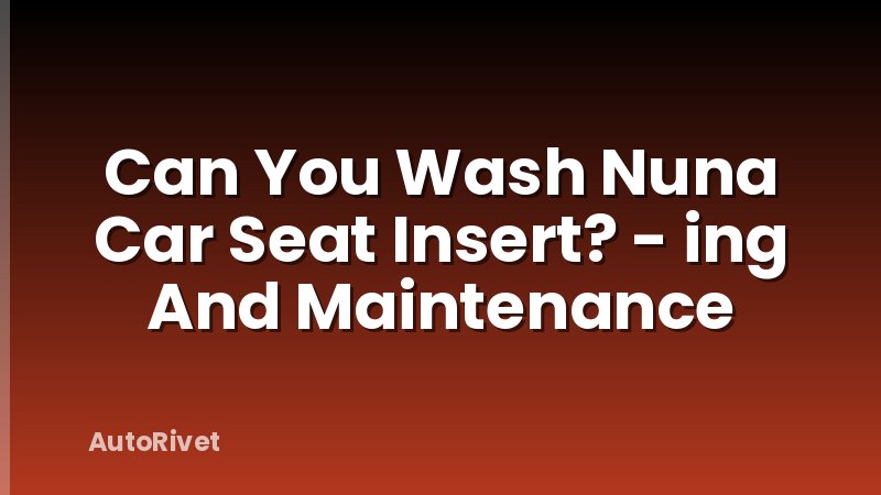 Can You Wash Nuna Car Seat Insert? - ing And Maintenance
