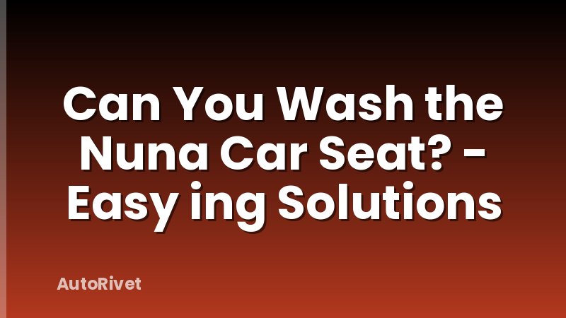 Can You Wash the Nuna Car Seat? - Easy ing Solutions