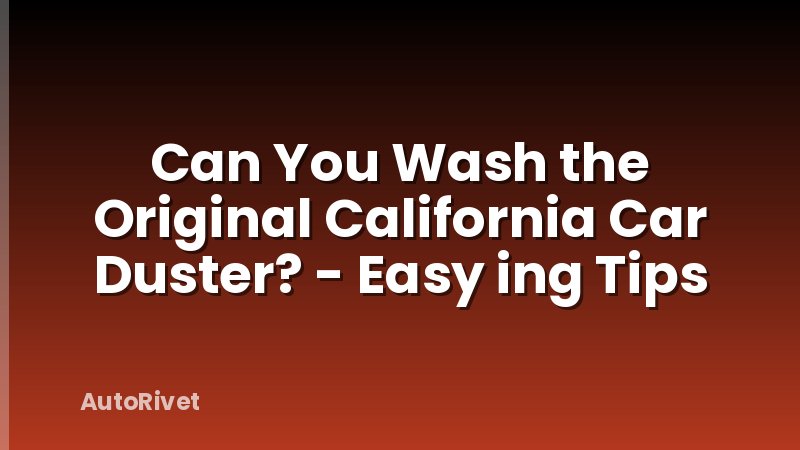 Can You Wash the Original California Car Duster? - Easy ing Tips