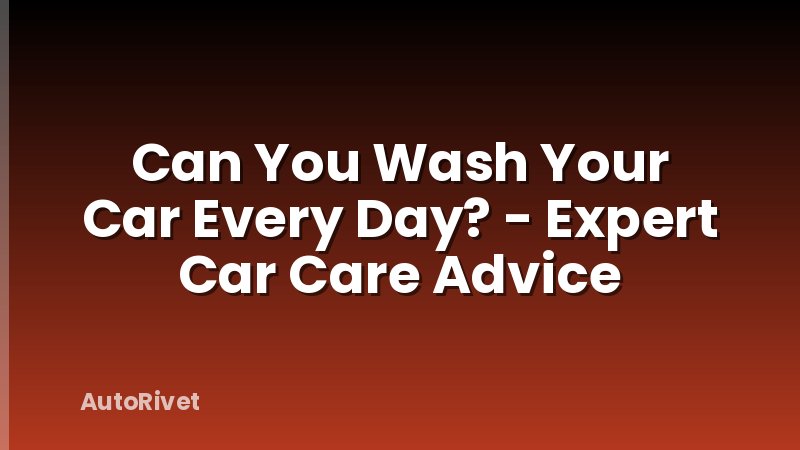 Can You Wash Your Car Every Day? - Expert Car Care Advice
