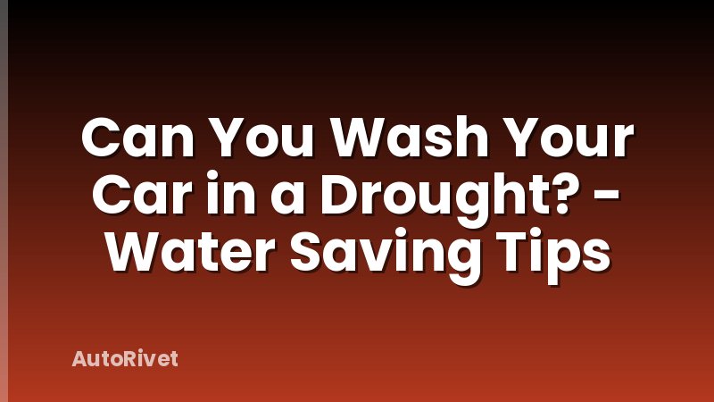 Can You Wash Your Car in a Drought? - Water Saving Tips