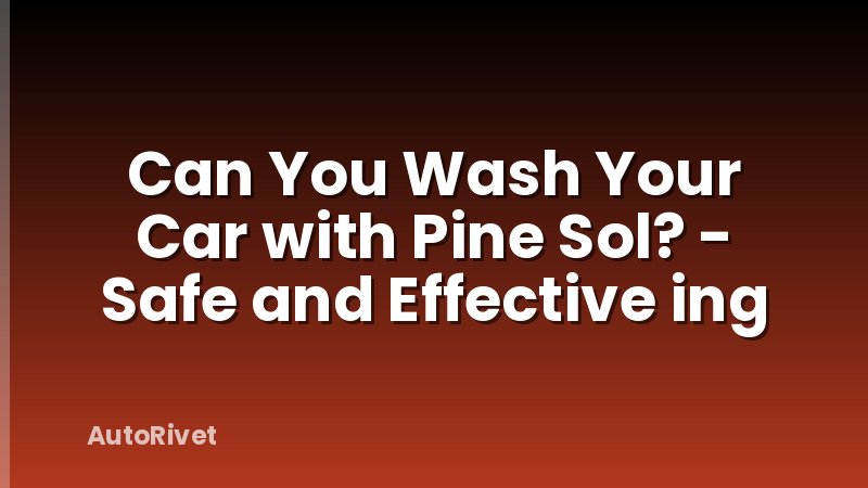 Can You Wash Your Car with Pine Sol? - Safe and Effective ing