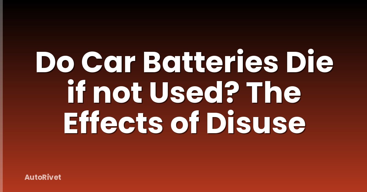 Do Car Batteries Die if not Used? The Effects of Disuse