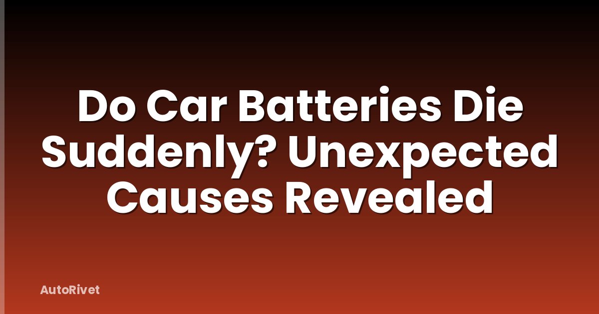 Do Car Batteries Die Suddenly? Unexpected Causes Revealed