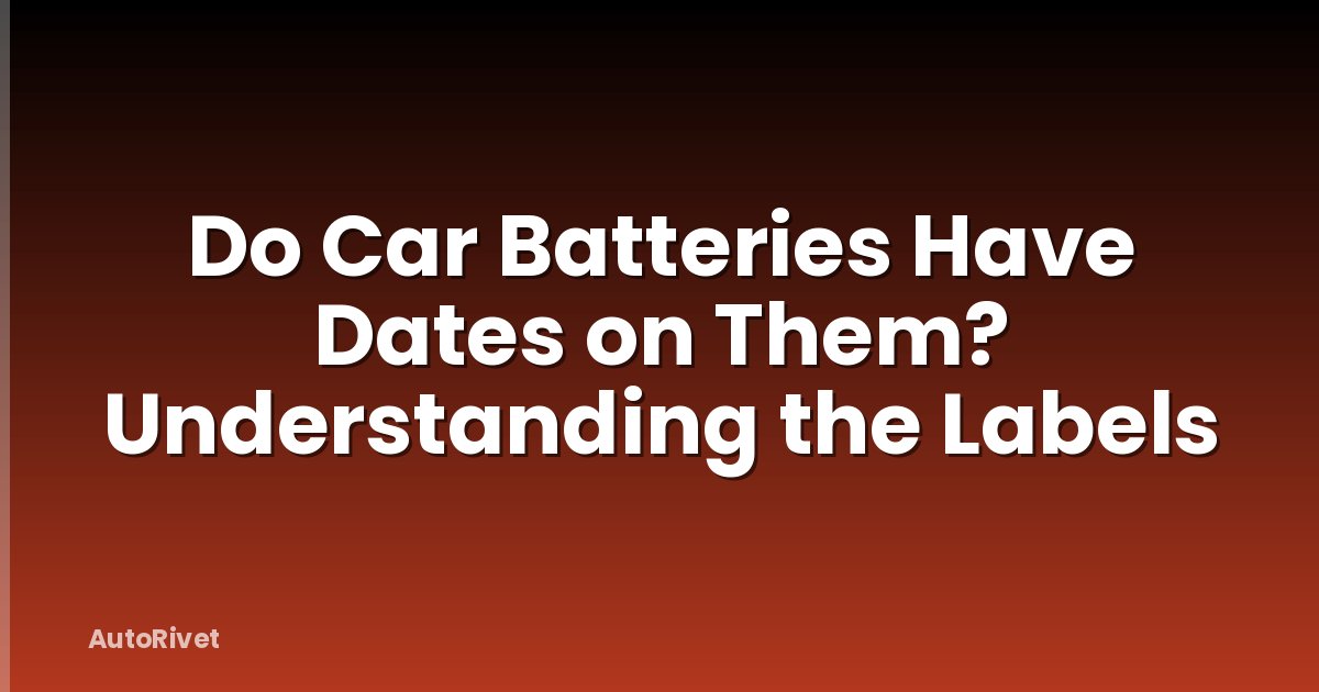 Do Car Batteries Have Dates on Them? Understanding the Labels
