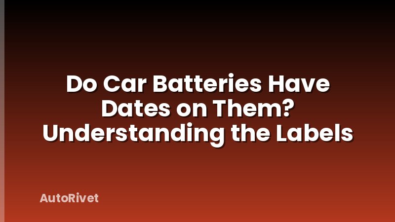Do Car Batteries Have Dates on Them? Understanding the Labels