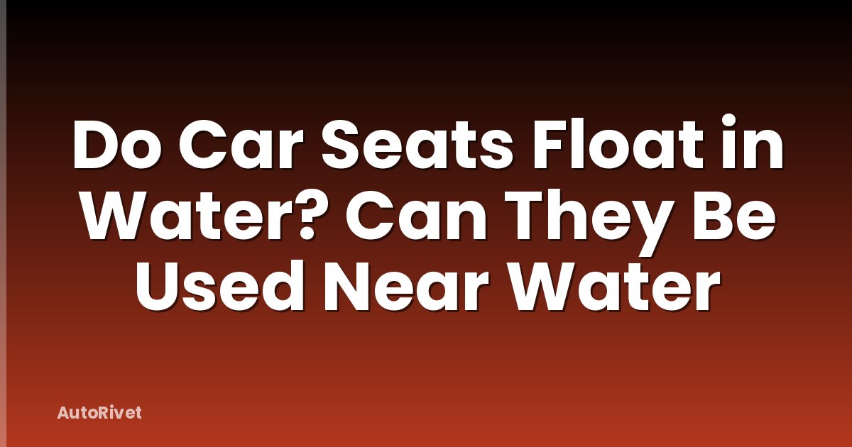 Do Car Seats Float in Water? Can They Be Used Near Water