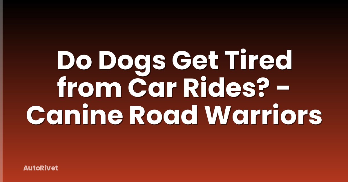 Do Dogs Get Tired from Car Rides? - Canine Road Warriors