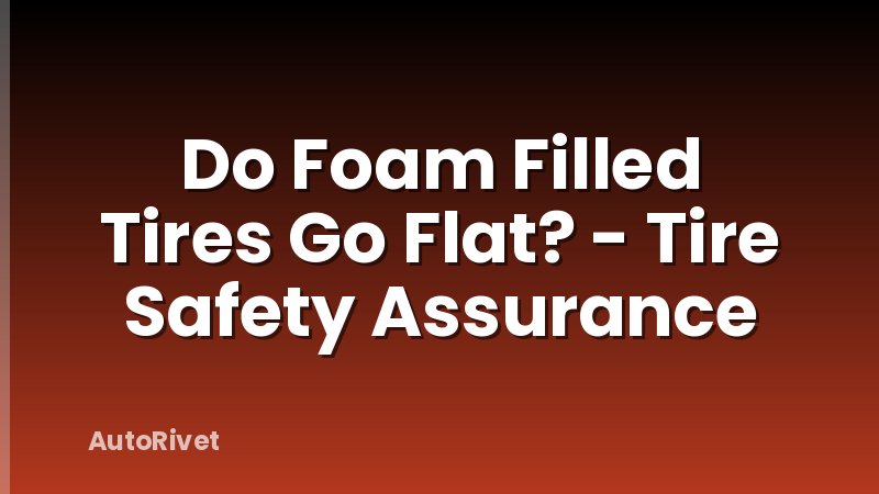 Do Foam Filled Tires Go Flat? - Tire Safety Assurance