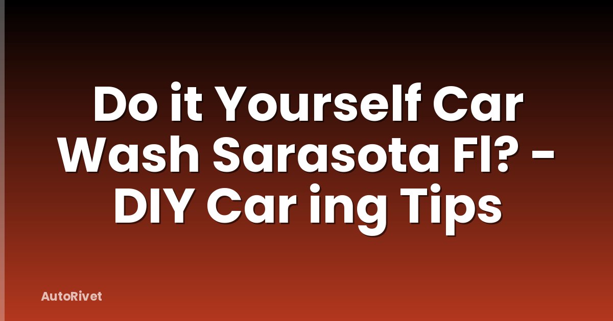 Do it Yourself Car Wash Sarasota Fl? - DIY Car ing Tips