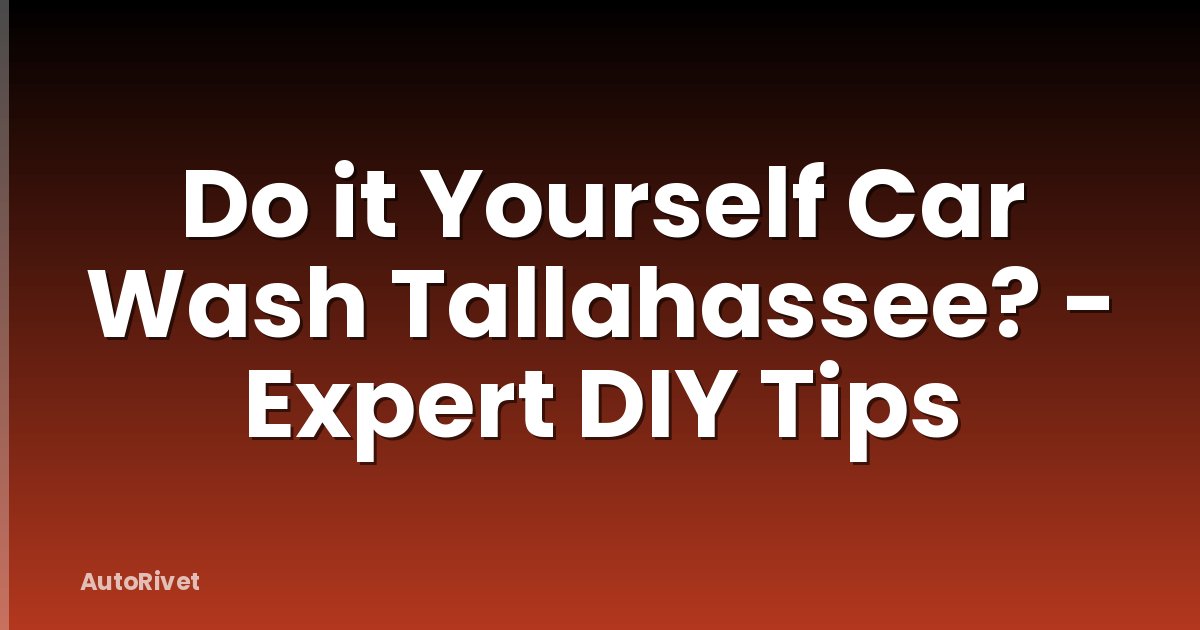 Do it Yourself Car Wash Tallahassee? - Expert DIY Tips