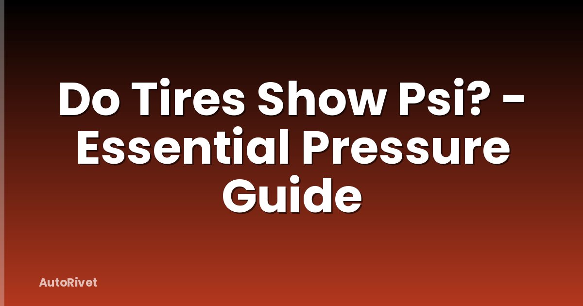 Do Tires Show Psi? - Essential Pressure Guide