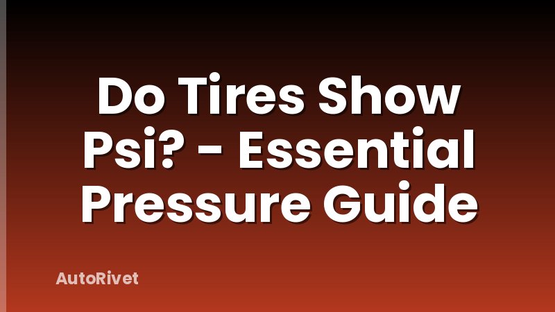 Do Tires Show Psi? - Essential Pressure Guide