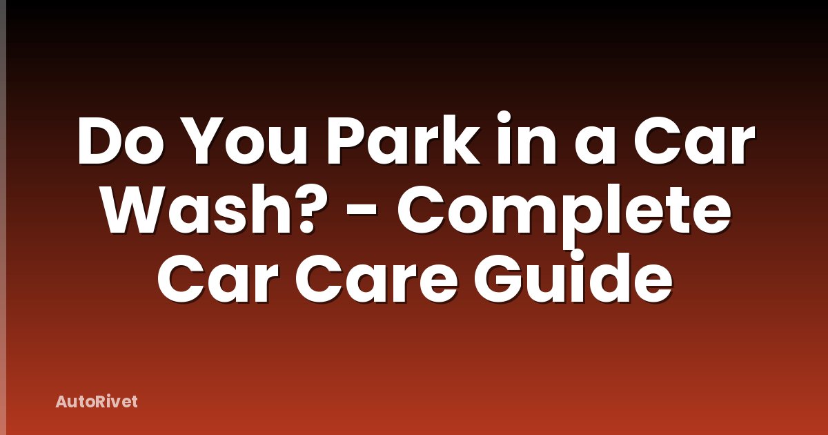Do You Park in a Car Wash? - Complete Car Care Guide