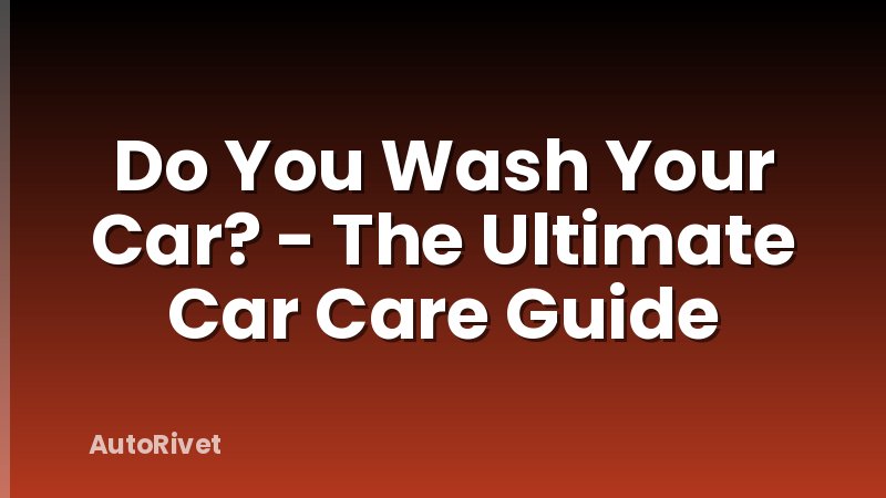 Do You Wash Your Car? - The Ultimate Car Care Guide