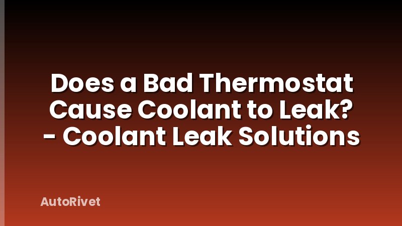 Does a Bad Thermostat Cause Coolant to Leak? - Coolant Leak Solutions