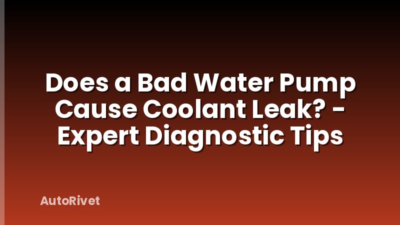 Does a Bad Water Pump Cause Coolant Leak? - Expert Diagnostic Tips