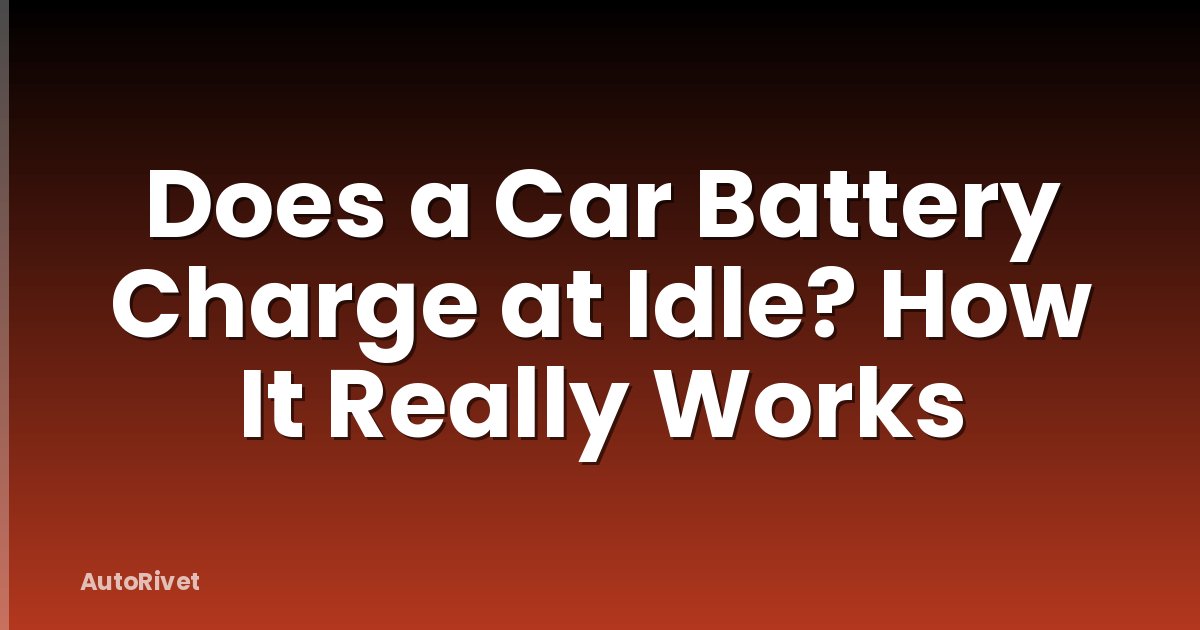 Does a Car Battery Charge at Idle? How It Really Works