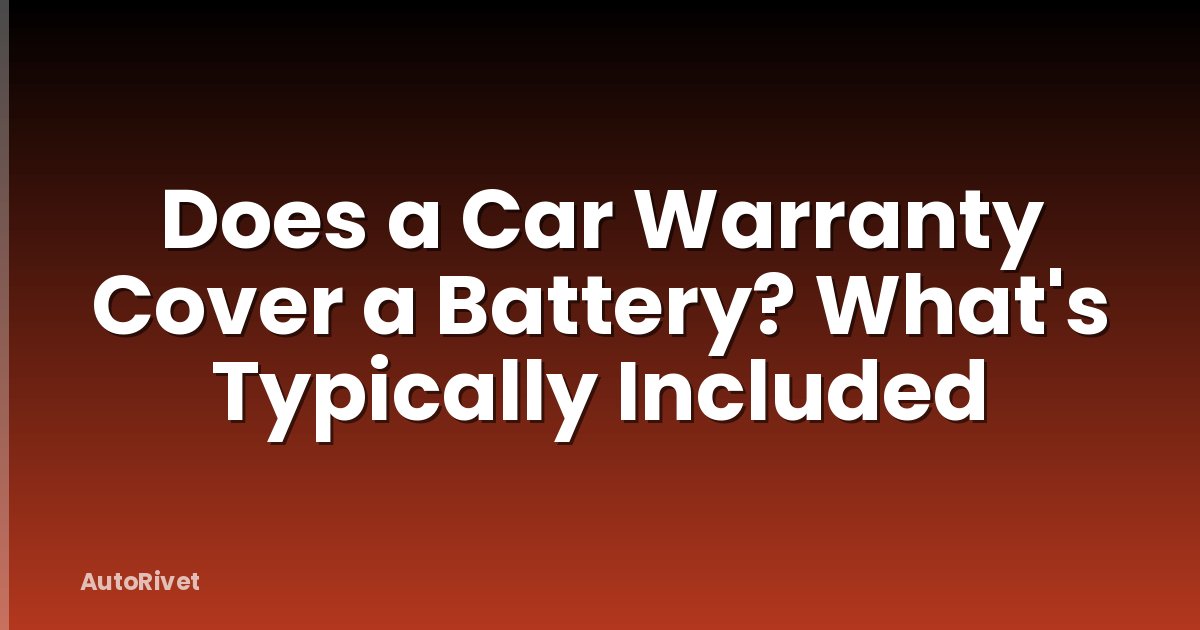 Does a Car Warranty Cover a Battery? What's Typically Included