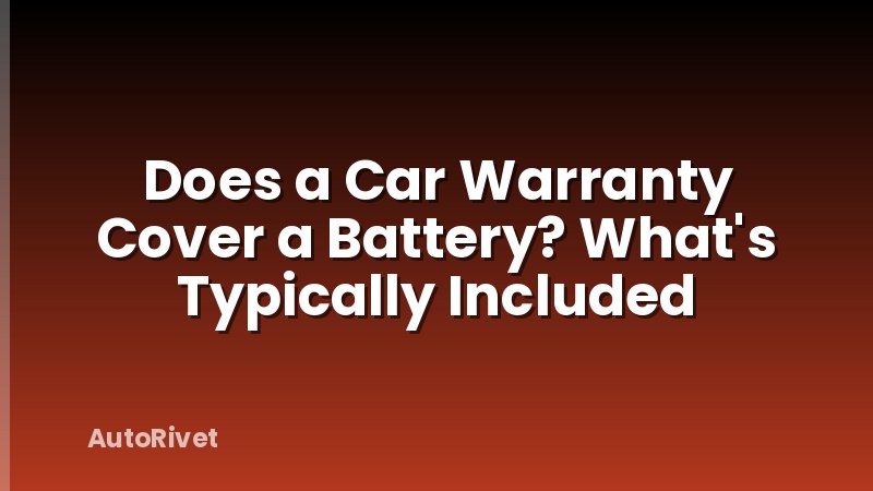 Does a Car Warranty Cover a Battery? What's Typically Included