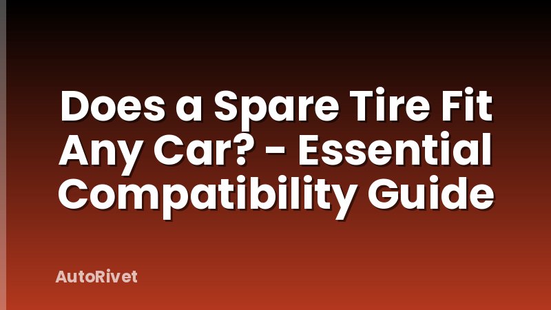 Does a Spare Tire Fit Any Car? - Essential Compatibility Guide