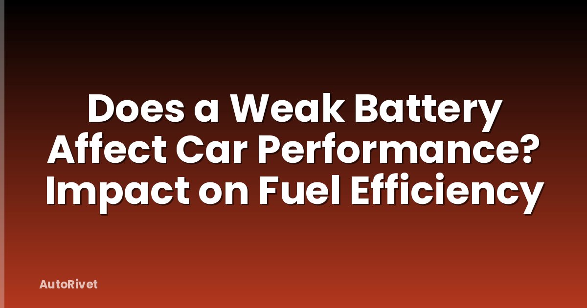 Does a Weak Battery Affect Car Performance? Impact on Fuel Efficiency
