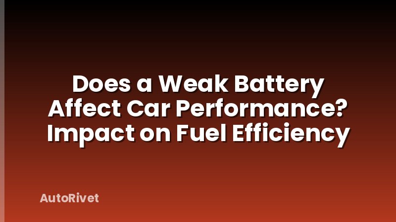 Does a Weak Battery Affect Car Performance? Impact on Fuel Efficiency