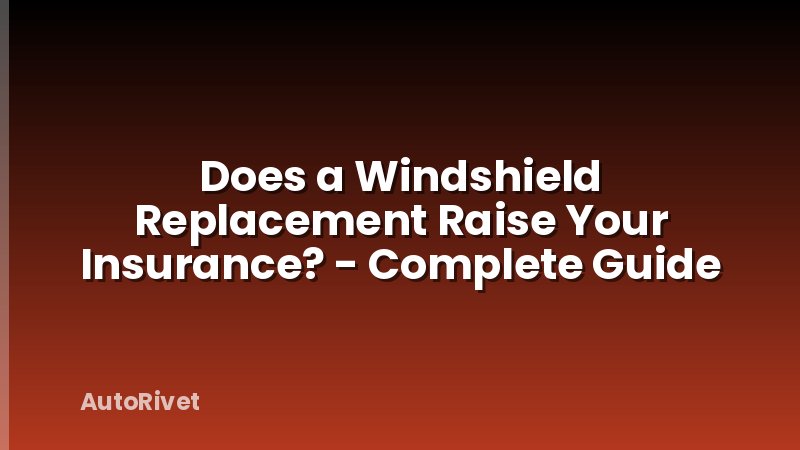 Does a Windshield Replacement Raise Your Insurance? - Complete Guide