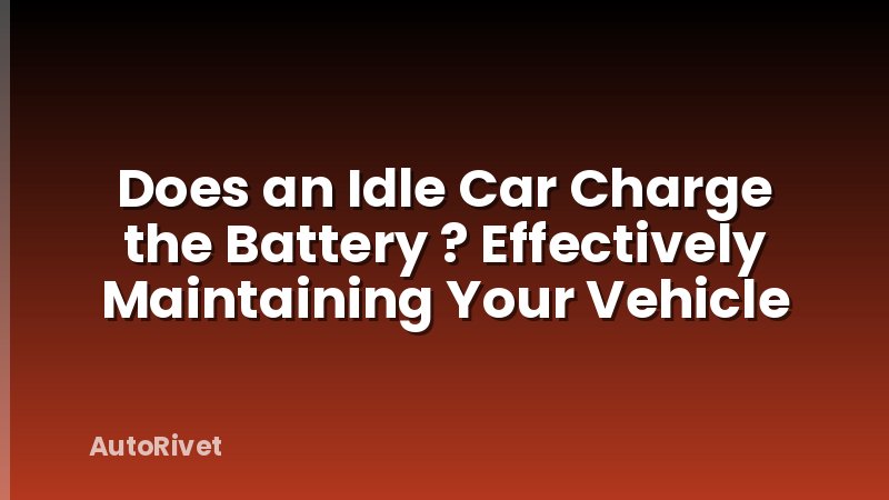 Does an Idle Car Charge the Battery ? Effectively Maintaining Your Vehicle