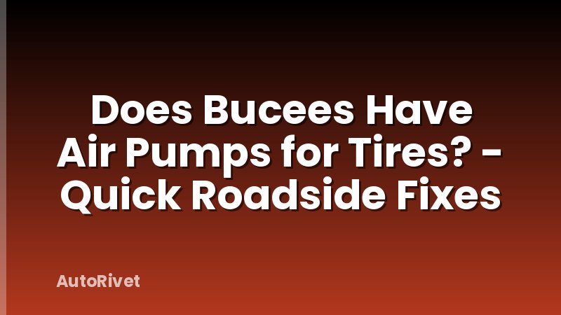 Does Bucees Have Air Pumps for Tires? - Quick Roadside Fixes