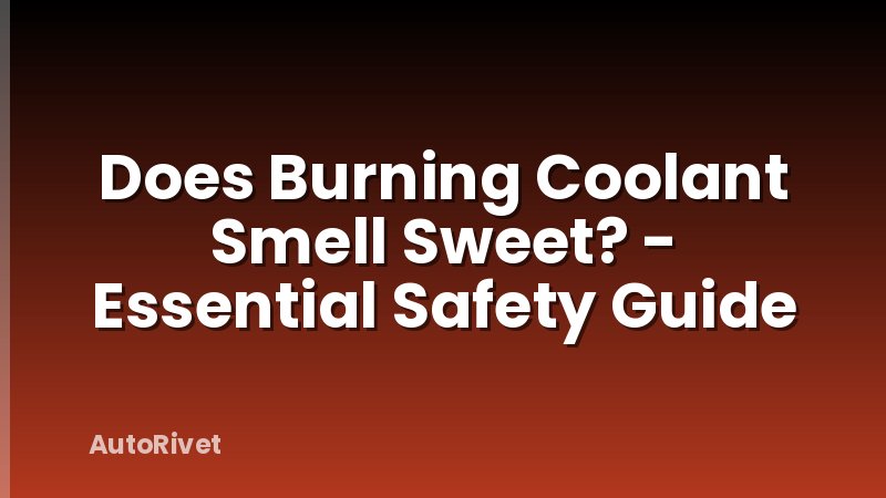 Does Burning Coolant Smell Sweet? - Essential Safety Guide
