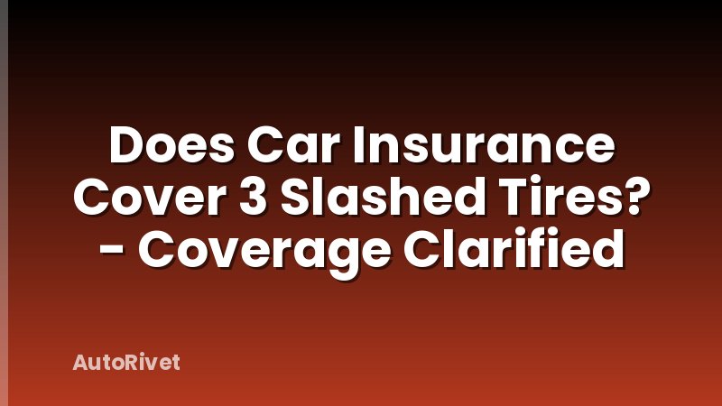 Does Car Insurance Cover 3 Slashed Tires? - Coverage Clarified
