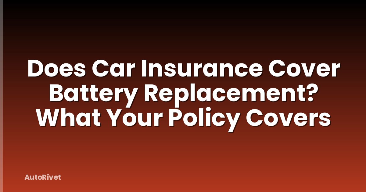 Does Car Insurance Cover Battery Replacement? What Your Policy Covers