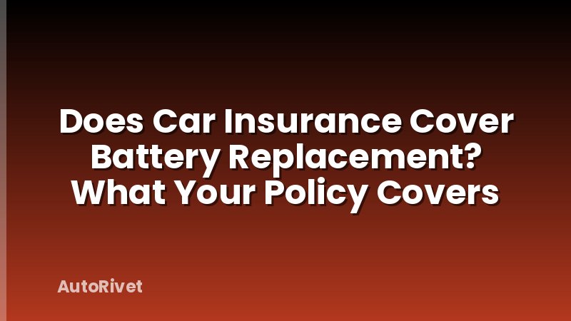Does Car Insurance Cover Battery Replacement? What Your Policy Covers
