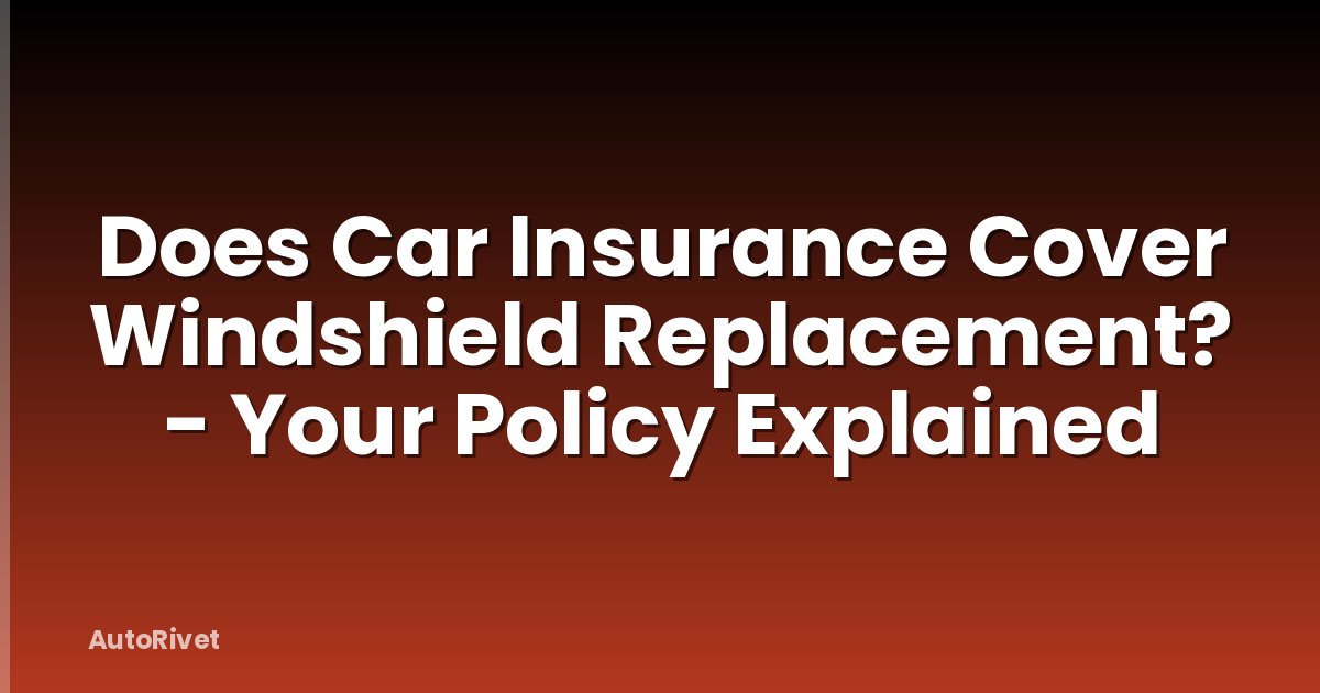Does Car Insurance Cover Windshield Replacement? - Your Policy Explained
