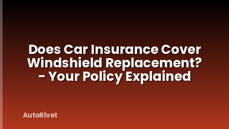 Does Car Insurance Cover Windshield Replacement? - Your Policy Explained