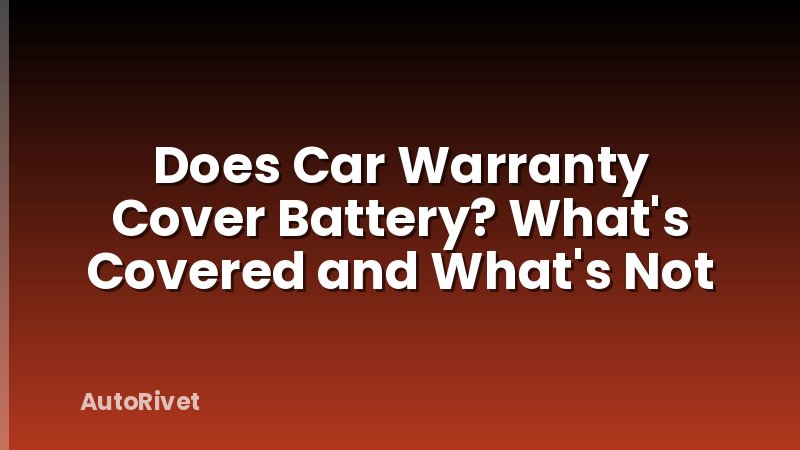 Does Car Warranty Cover Battery? What's Covered and What's Not