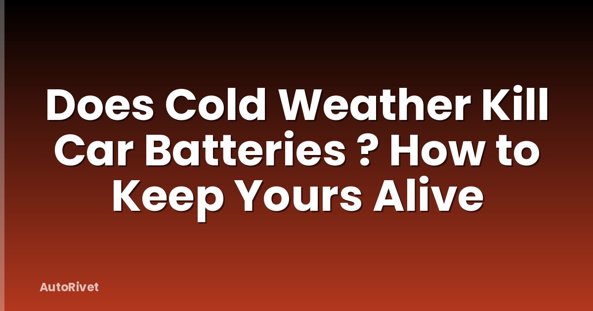 Does Cold Weather Kill Car Batteries ? How to Keep Yours Alive