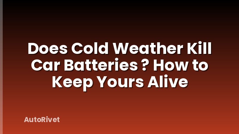 Does Cold Weather Kill Car Batteries ? How to Keep Yours Alive