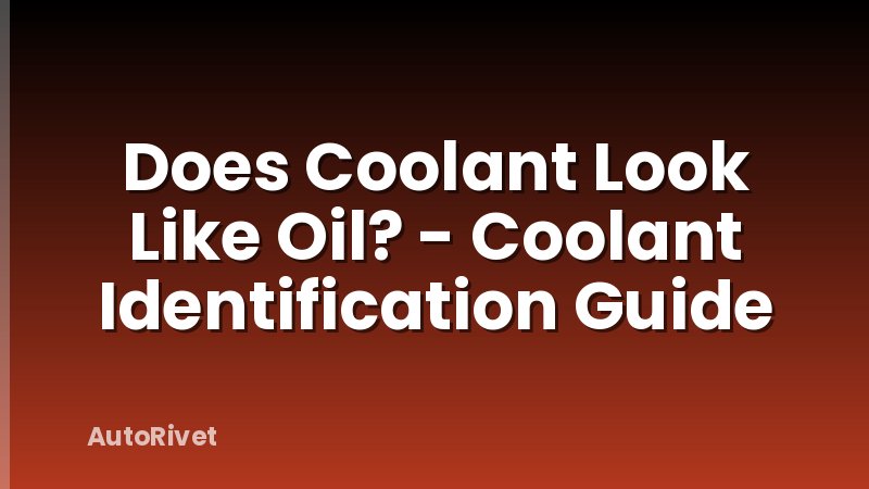 Does Coolant Look Like Oil? - Coolant Identification Guide