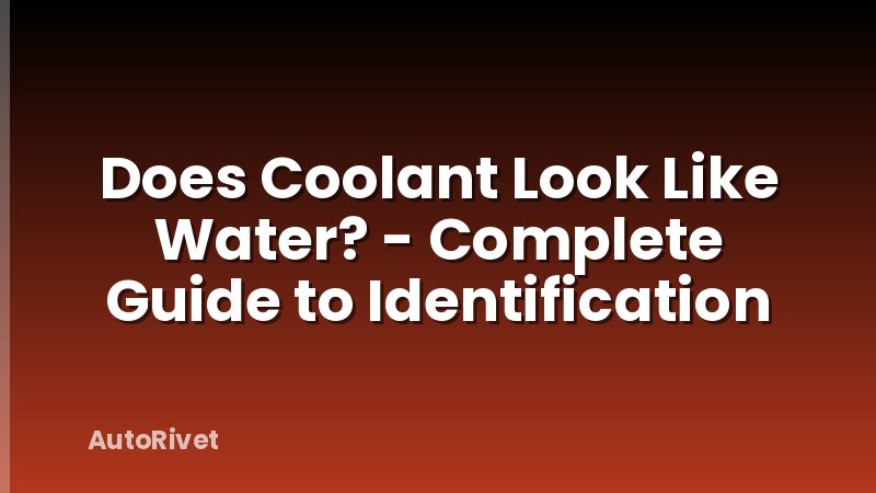 Does Coolant Look Like Water? - Complete Guide to Identification