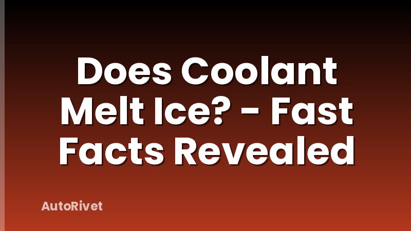 Does Coolant Melt Ice? - Fast Facts Revealed