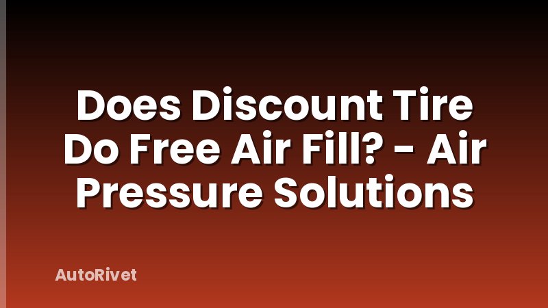 Does Discount Tire Do Free Air Fill? - Air Pressure Solutions