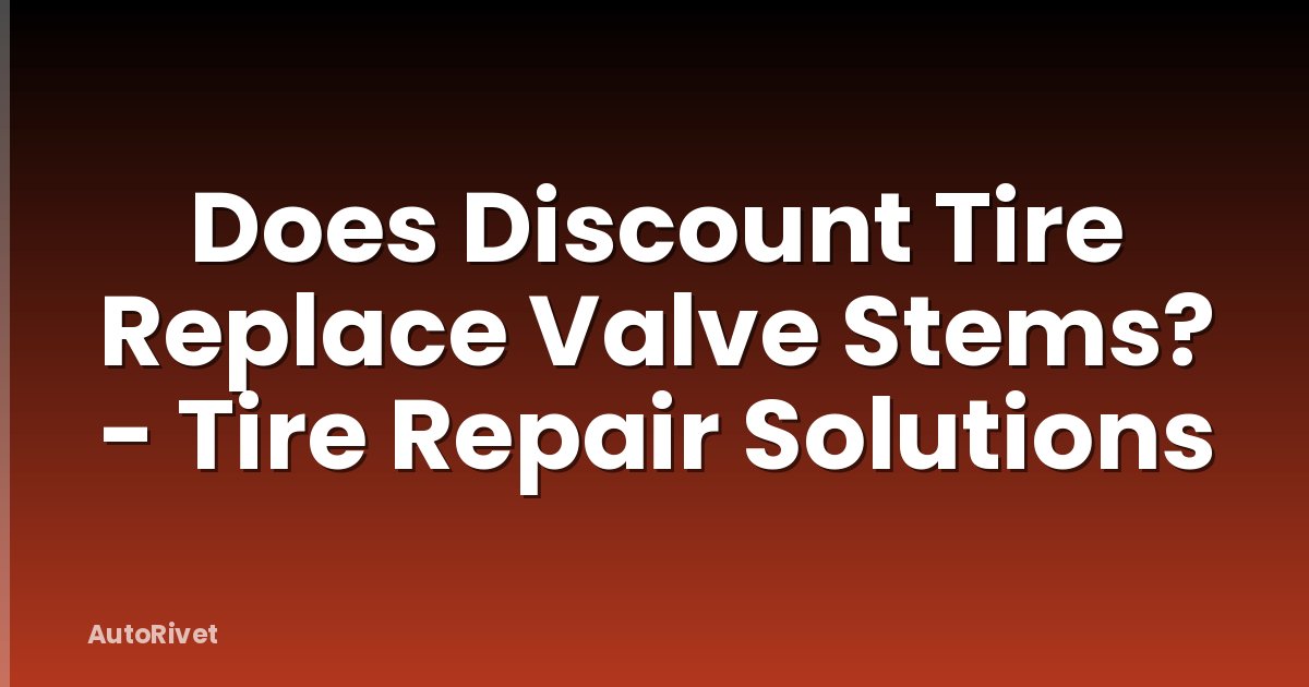 Does Discount Tire Replace Valve Stems? - Tire Repair Solutions