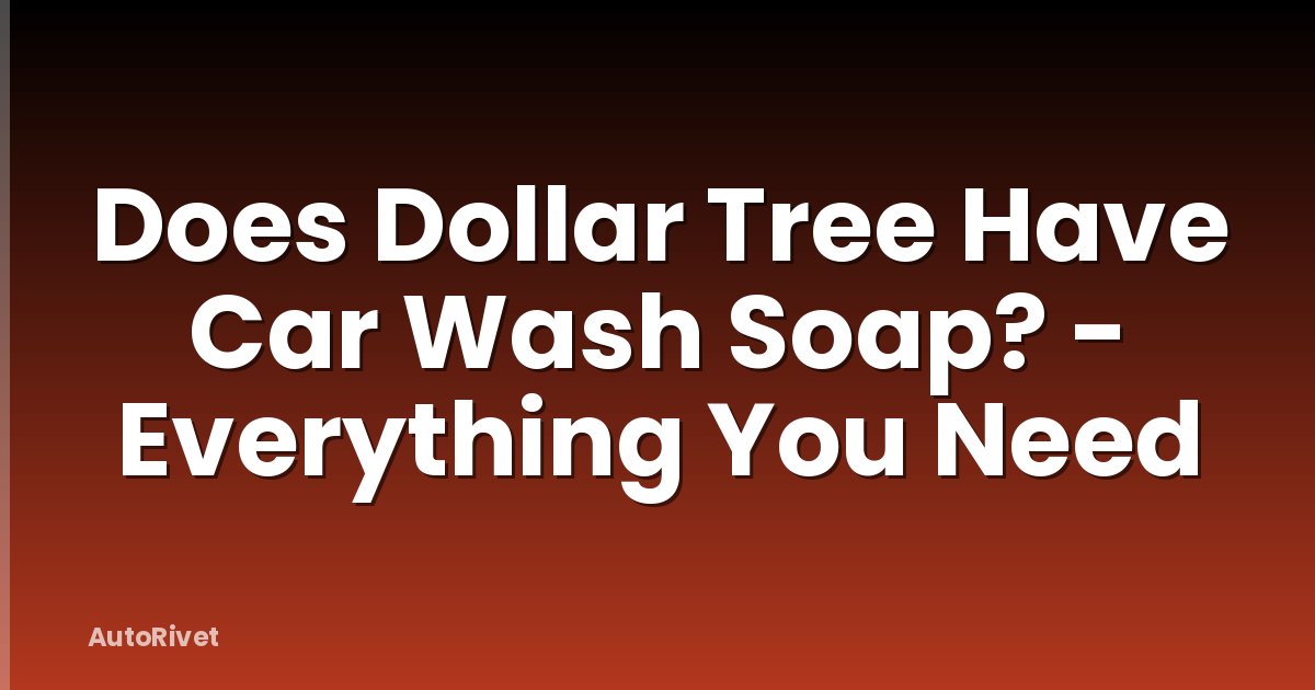 Does Dollar Tree Have Car Wash Soap? - Everything You Need