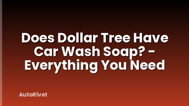 Does Dollar Tree Have Car Wash Soap? - Everything You Need