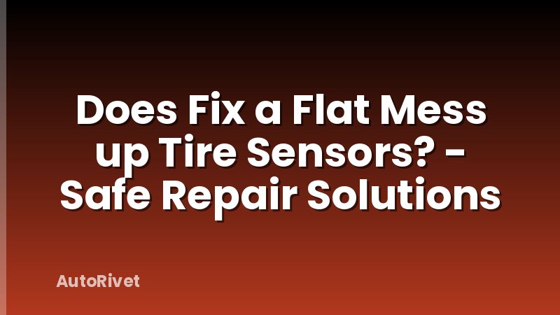 Does Fix a Flat Mess up Tire Sensors? - Safe Repair Solutions