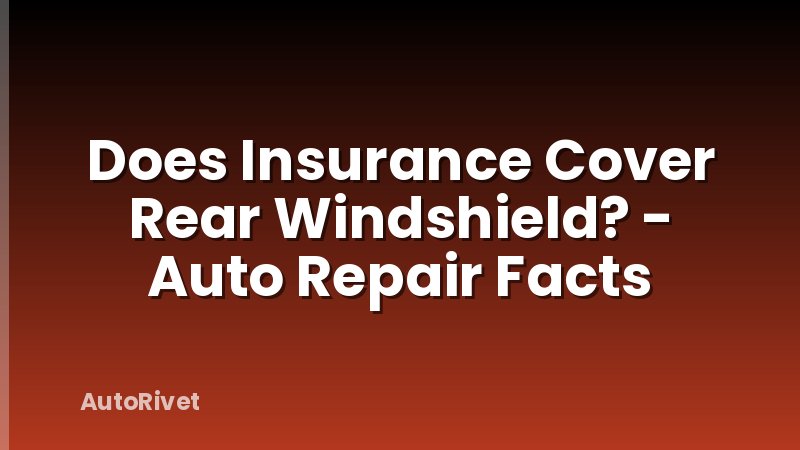 Does Insurance Cover Rear Windshield? - Auto Repair Facts