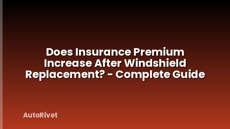 Does Insurance Premium Increase After Windshield Replacement? - Complete Guide